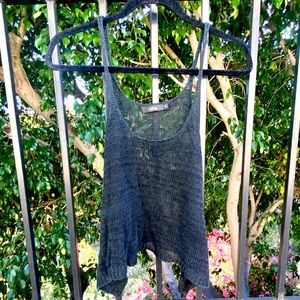 Millau Woven Black Tank Top - S